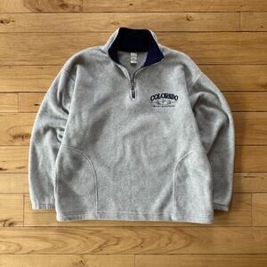 S Vintage Colorado Rocky Mountain National Park Fleece Quarter Zip